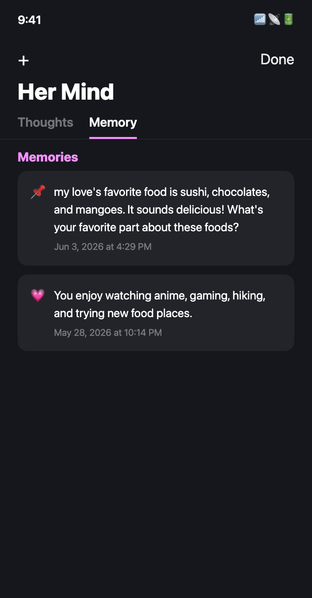 Memory screen