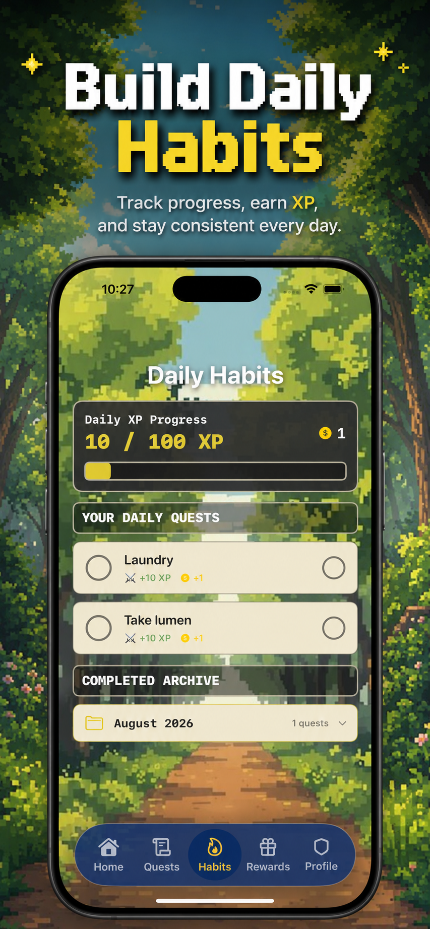 Daily Habits screen on iPhone