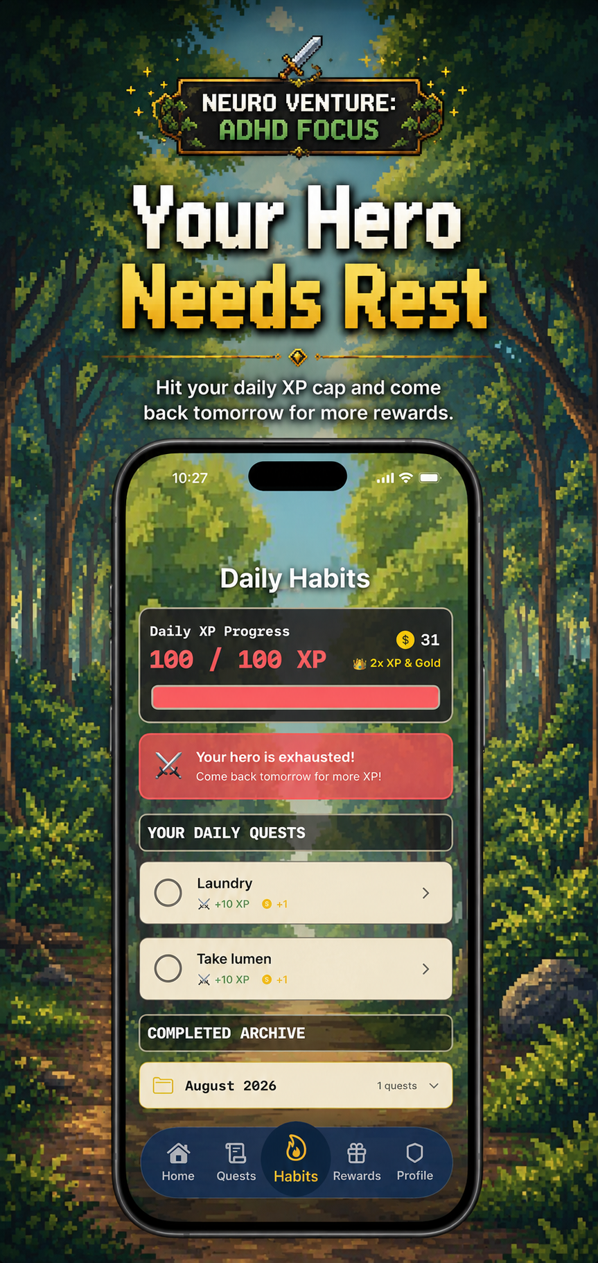 Hero Exhaustion state on iPhone