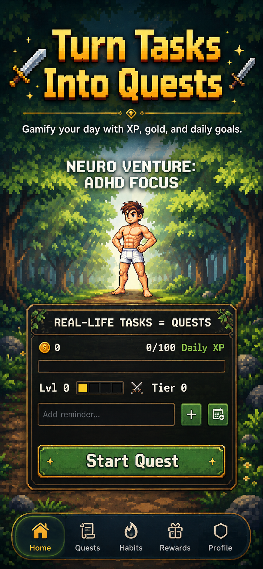 Neuro Venture Home screen on iPhone