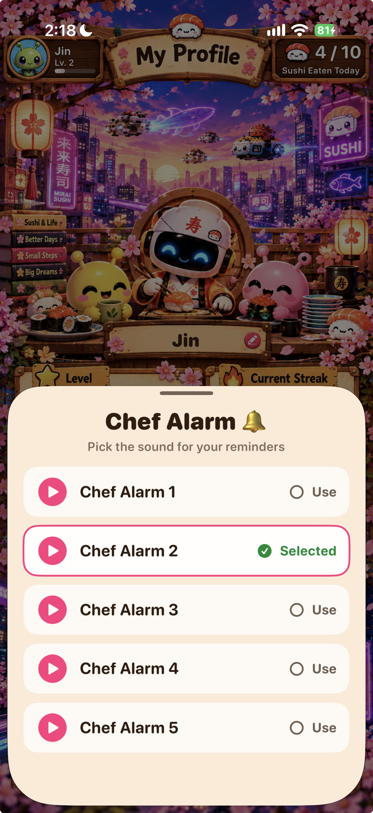 Chef Alarm picker